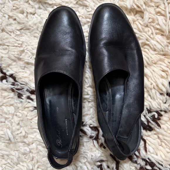 Robert Clergerie Paris Black Leather Slingback Flatform shoes - Picture 2 of 8